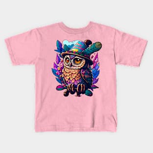 Colorful Cute Owl Kids T-Shirt